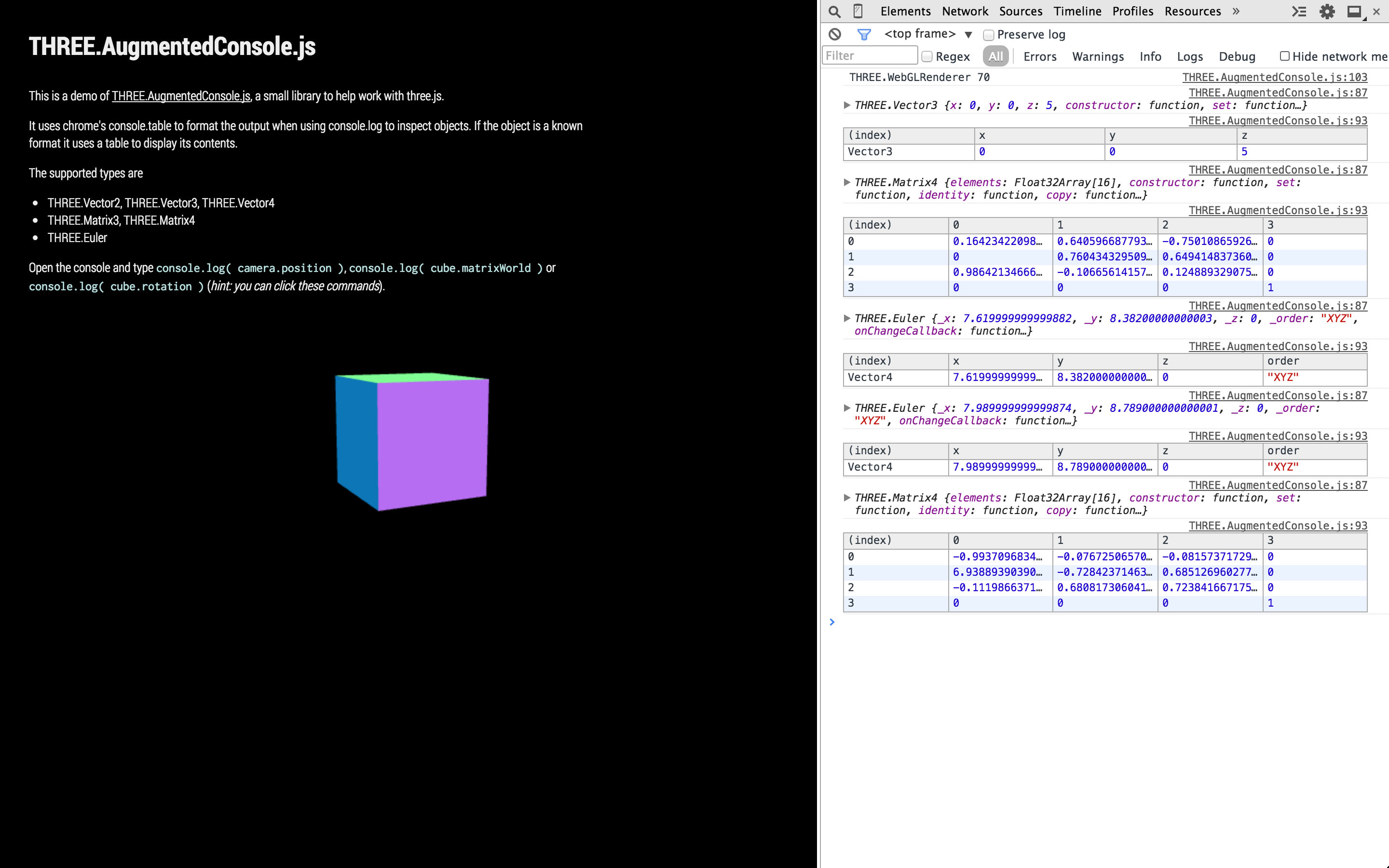The output on Chrome Chrome
